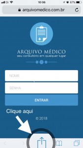 Clique no local indicado pela seta 