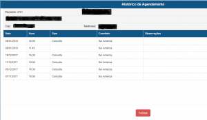 histórico de consultas